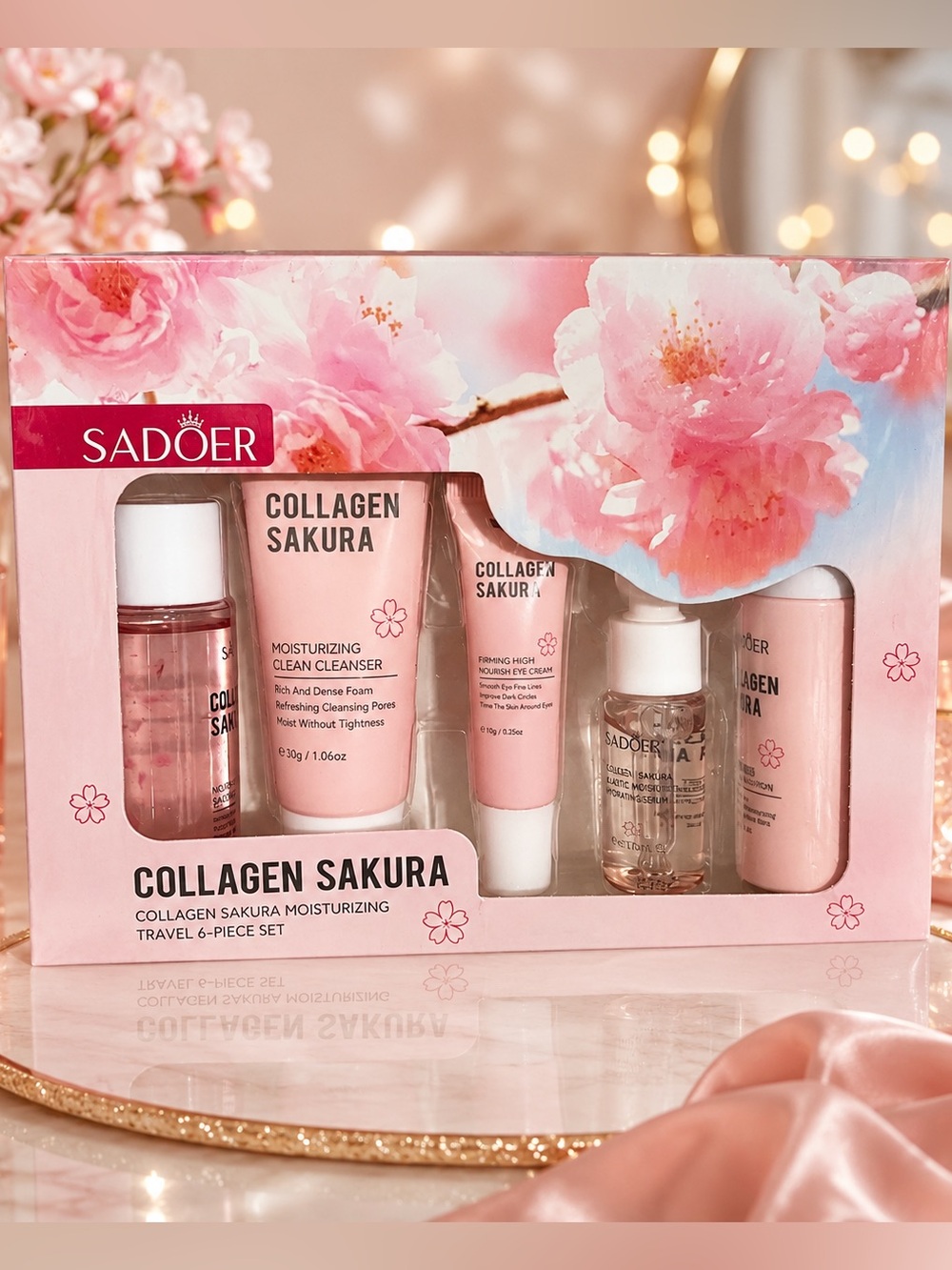 *Buy Now* Sadoer Collagen Sakura 6‑In‑1 Skin Care Travel Ready Set